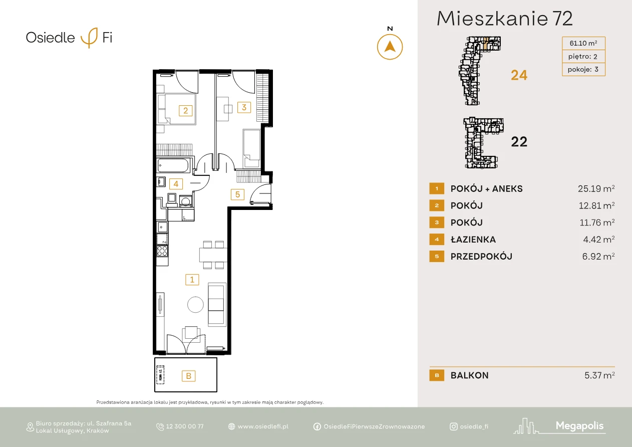 Rzut mieszkania 72