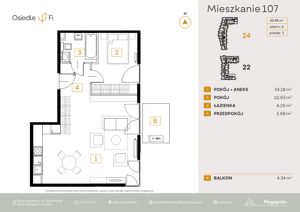 Rzut mieszkania 107