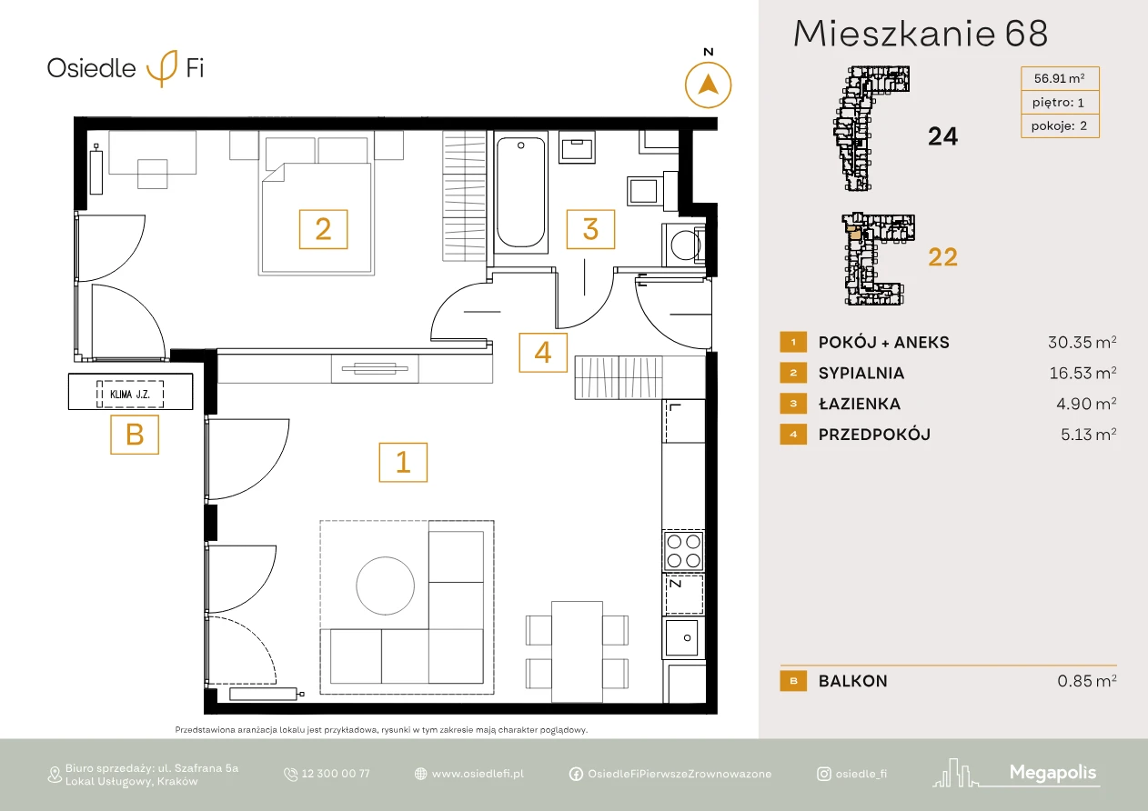 Rzut mieszkania 68