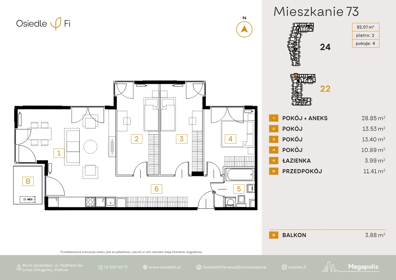 Rzut mieszkania 73