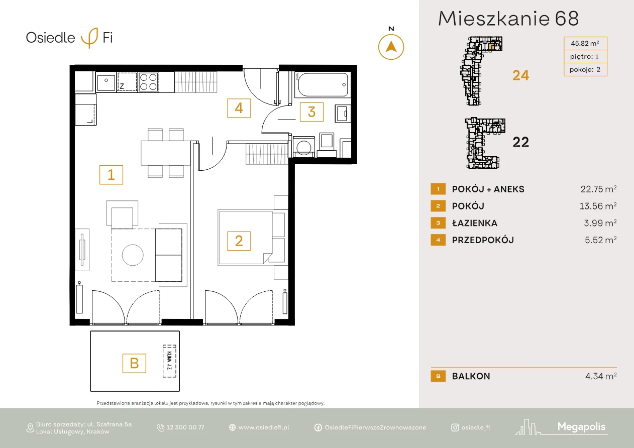 Rzut mieszkania 68