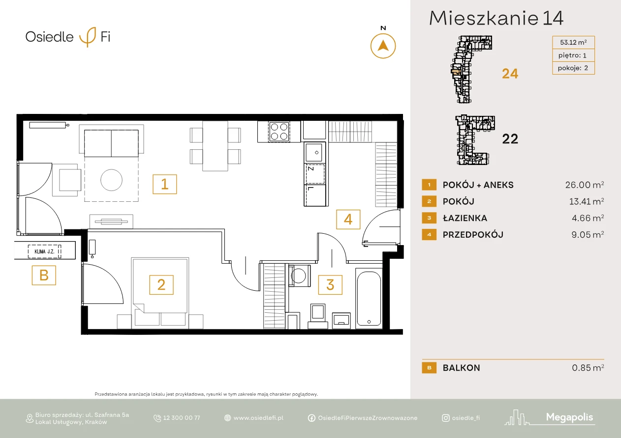 Rzut mieszkania 14