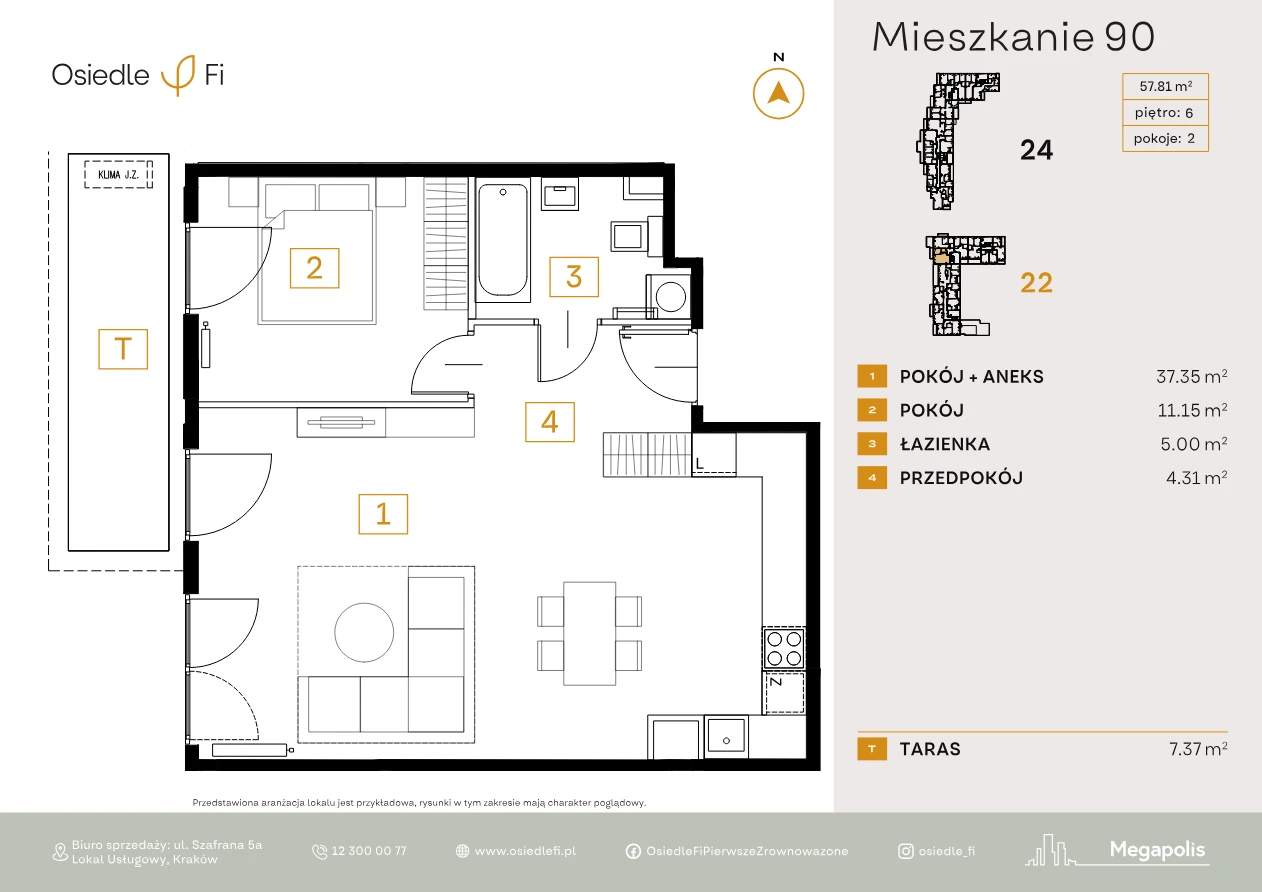 Rzut mieszkania 90