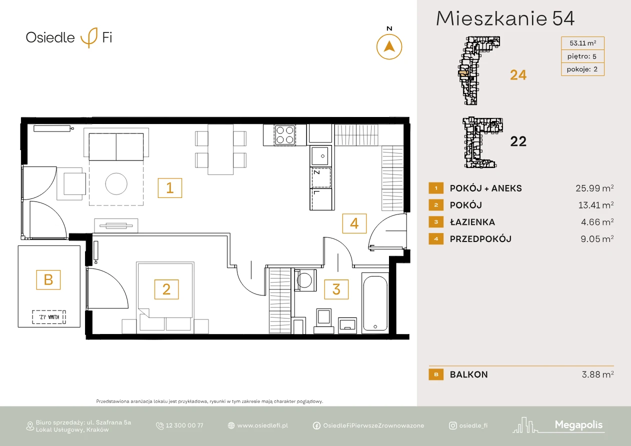 Rzut mieszkania 54