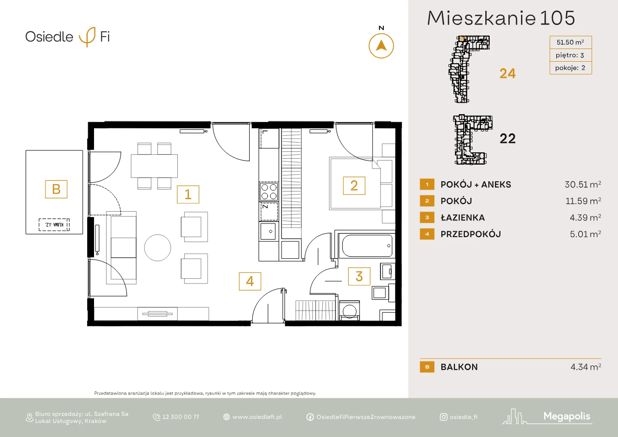 Rzut mieszkania 105